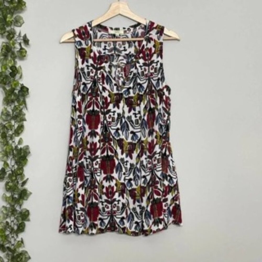 KORI AMERICA | TOP SIZE S FLORAL WHITE RAYON